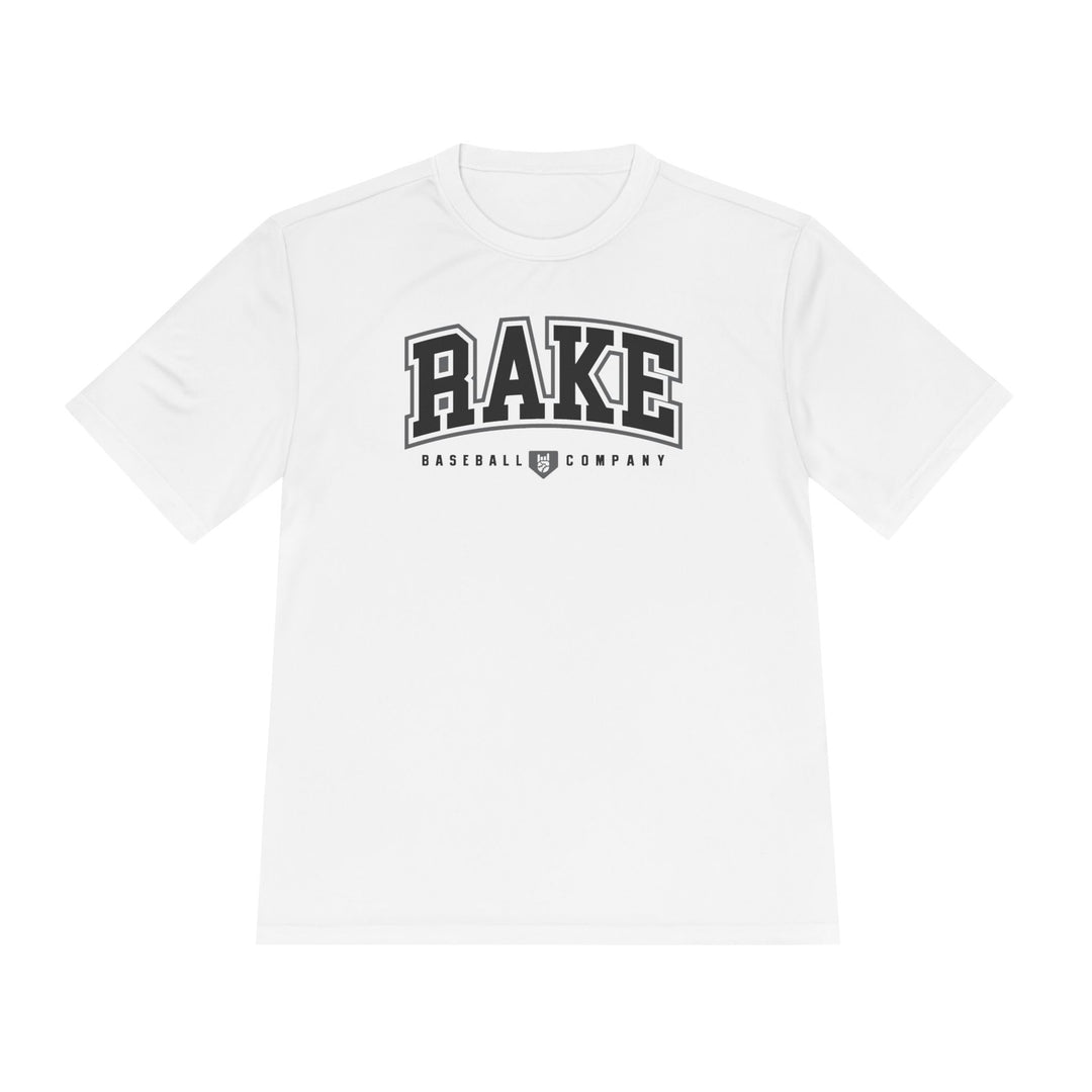 Rake Collegiate Baseball Dry Fit Tee - Rake Baseball Company - RAKE BASEBALL | BASEBALL T-SHIRT | BASEBALL CLOTHING | GOOD VIBES ONLY