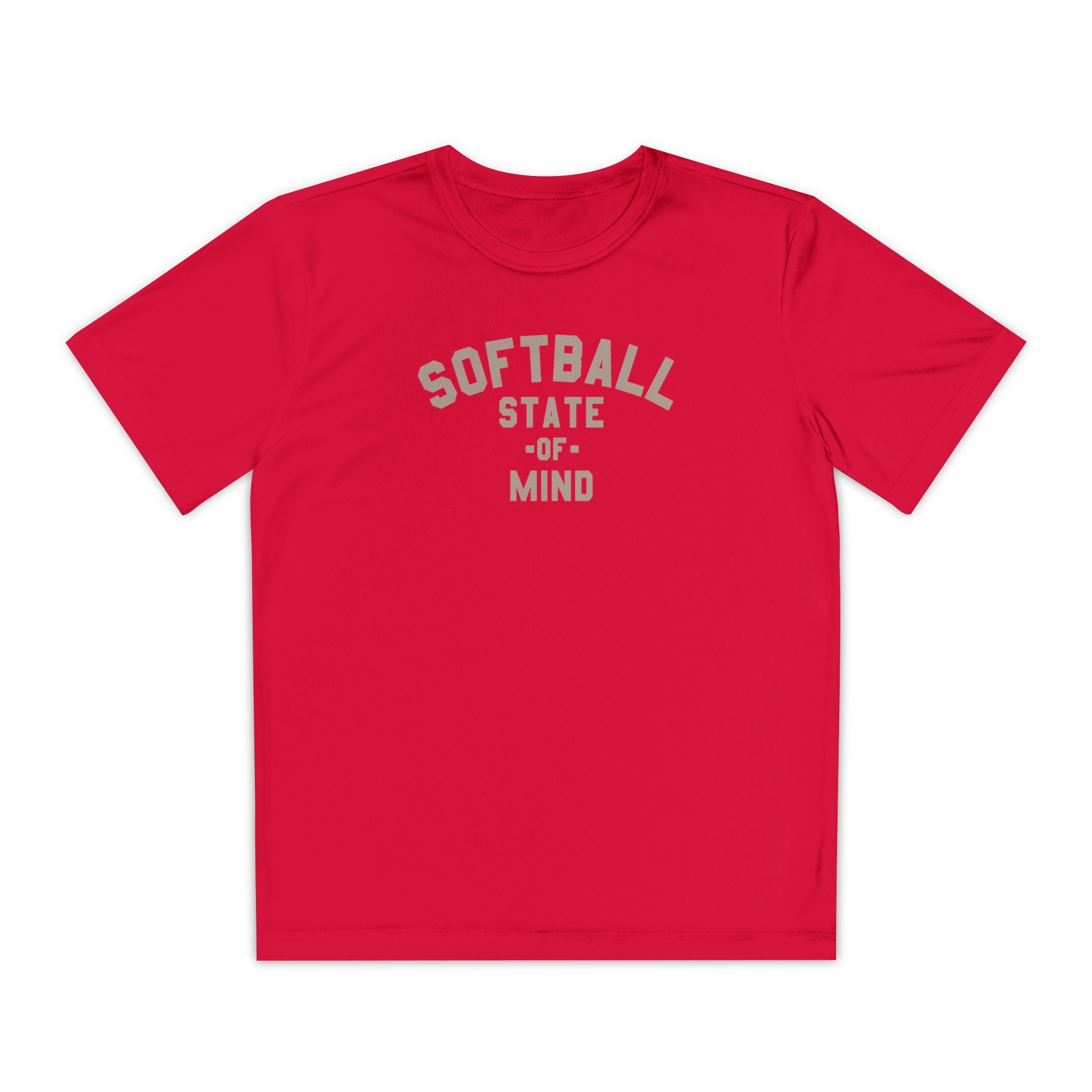 Kids Softball State Of Mind Dry Fit Tee - Rake Baseball Company - RAKE BASEBALL | BASEBALL T-SHIRT | BASEBALL CLOTHING | GOOD VIBES ONLY