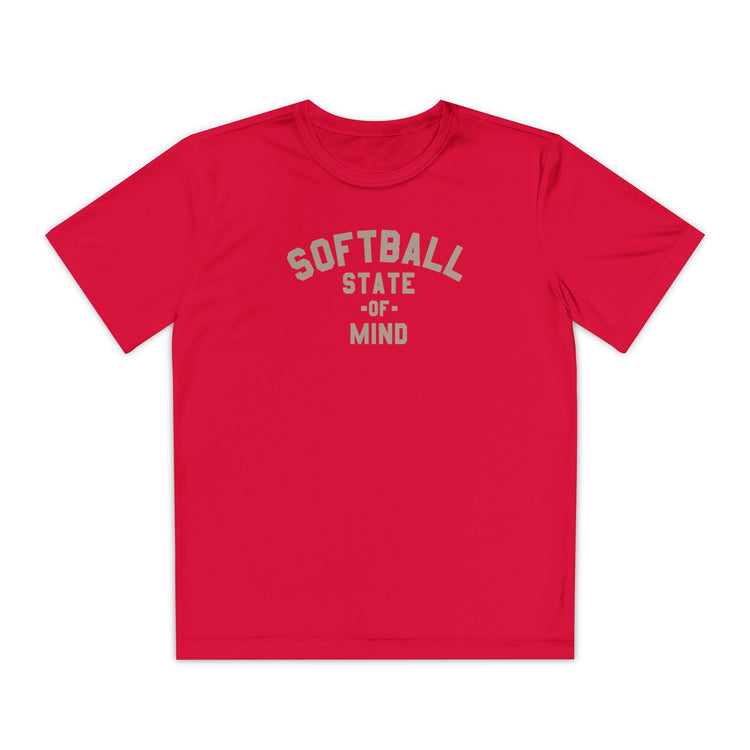 Kids Softball State Of Mind Dry Fit Tee - Rake Baseball Company - RAKE BASEBALL | BASEBALL T-SHIRT | BASEBALL CLOTHING | GOOD VIBES ONLY