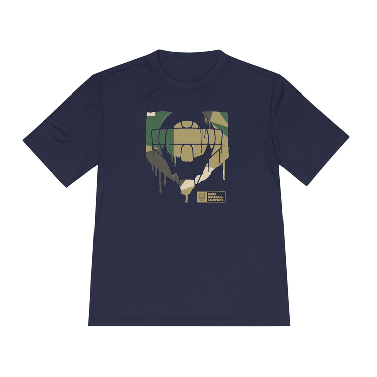 Catcher's Camo Drip Dry Fit Tee - Rake Baseball Company - RAKE BASEBALL | BASEBALL T-SHIRT | BASEBALL CLOTHING | GOOD VIBES ONLY