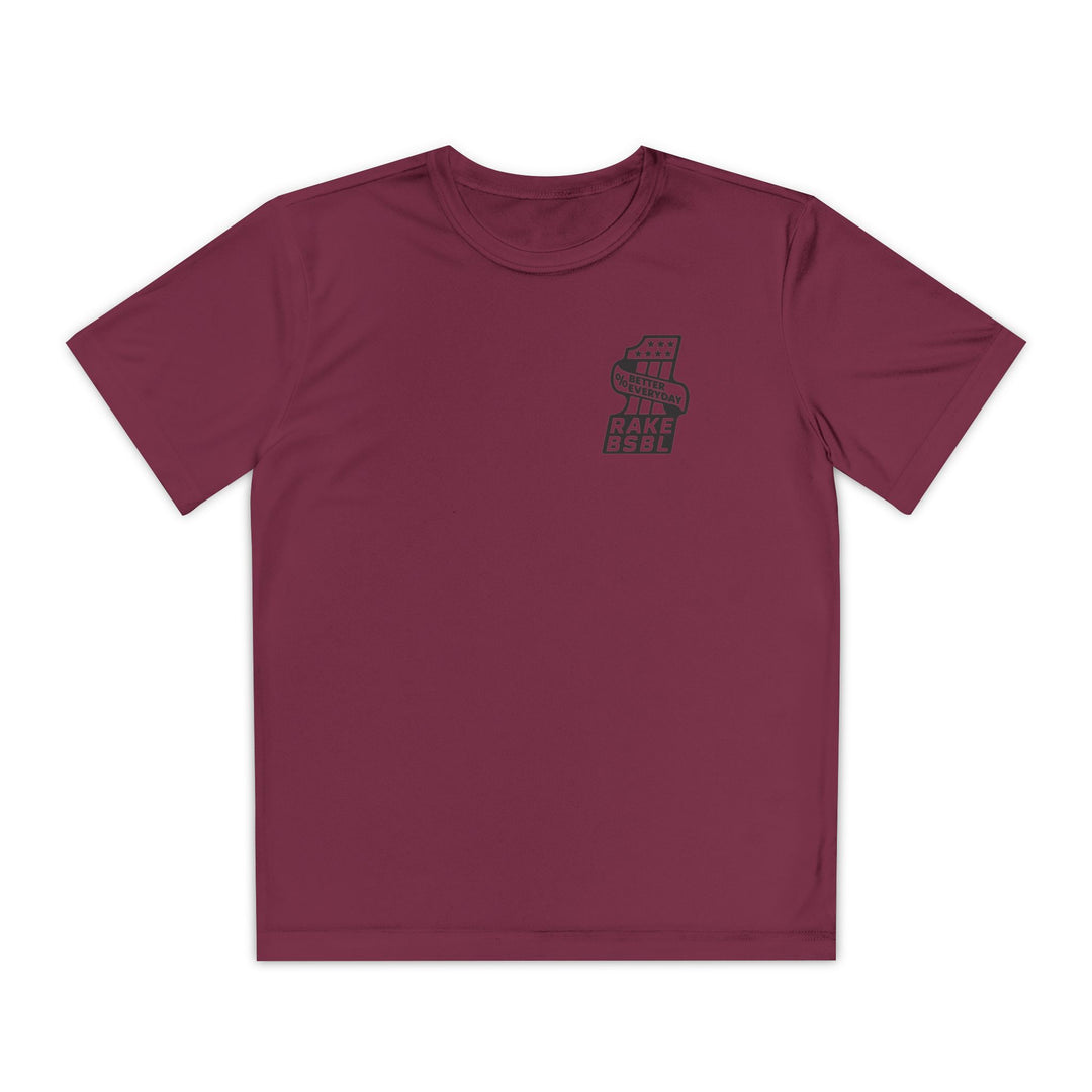 Kids One Percent Better Dry Fit Tee - Rake Baseball Company - RAKE BASEBALL | BASEBALL T-SHIRT | BASEBALL CLOTHING | GOOD VIBES ONLY