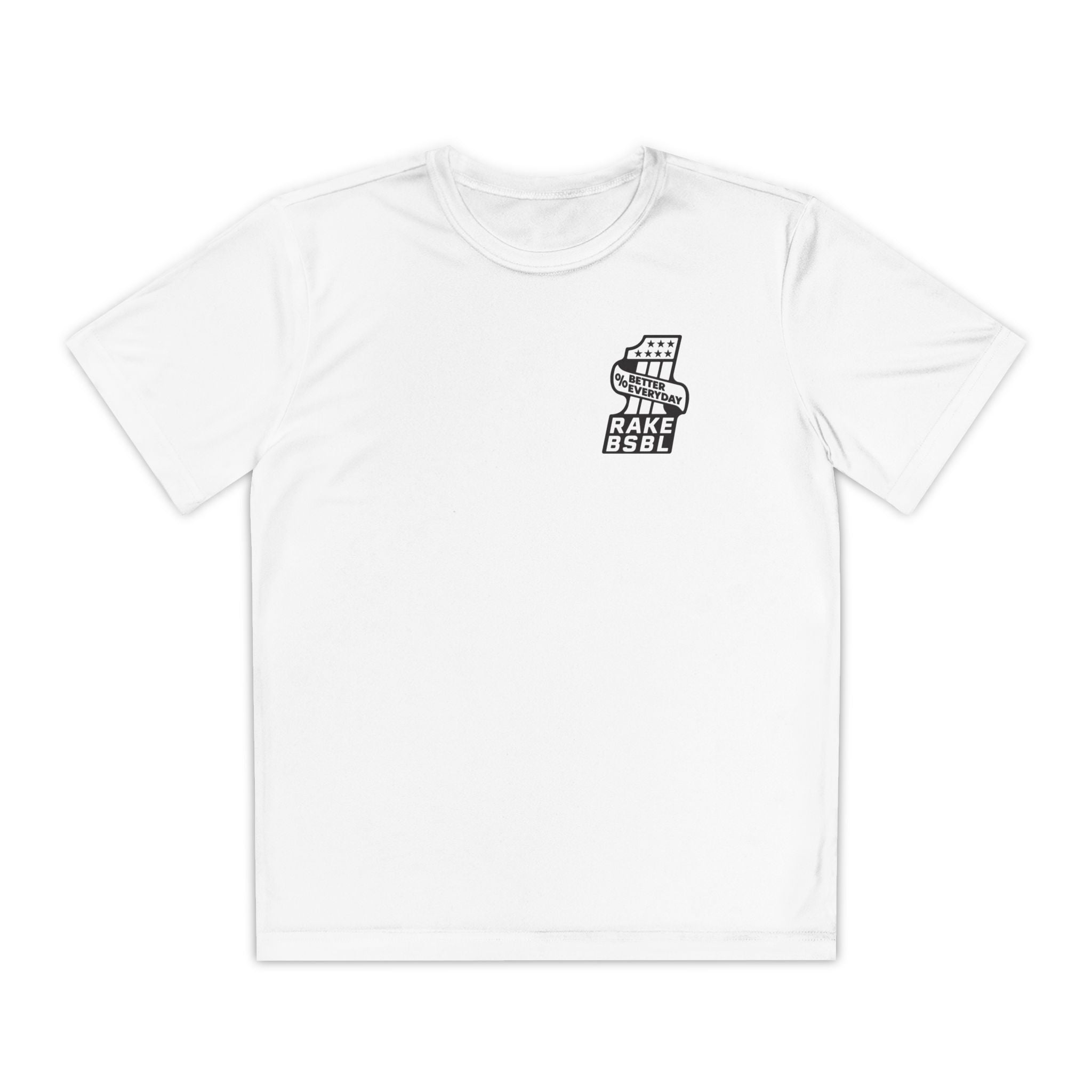Kids One Percent Better Dry Fit Tee - Rake Baseball Company - RAKE BASEBALL | BASEBALL T-SHIRT | BASEBALL CLOTHING | GOOD VIBES ONLY