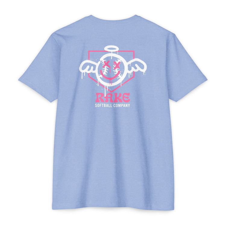 She Angel Drip Softball Tee - Rake Baseball Company - RAKE BASEBALL | BASEBALL T-SHIRT | BASEBALL CLOTHING | GOOD VIBES ONLY