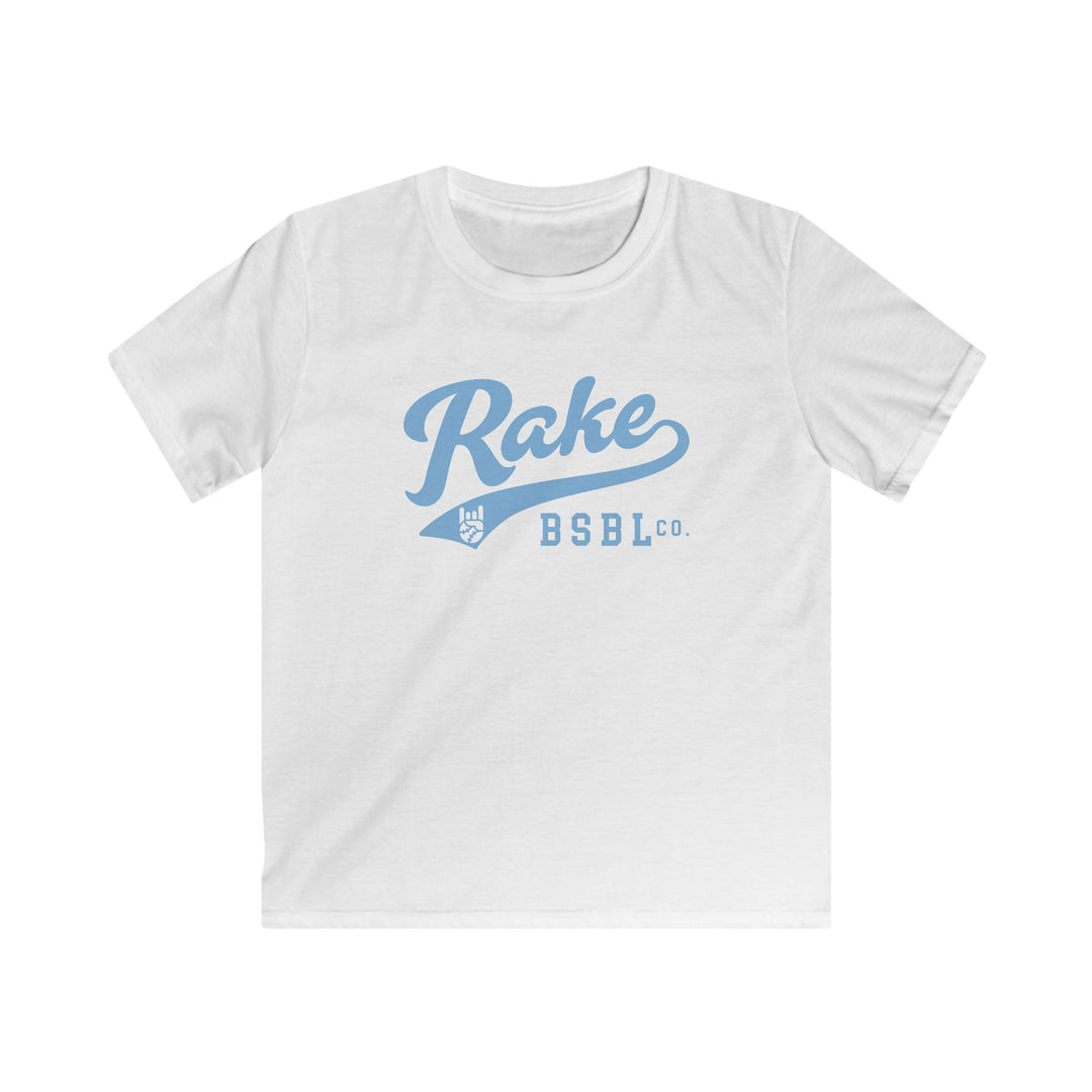 Kids Rake Light Blue Script Tee
