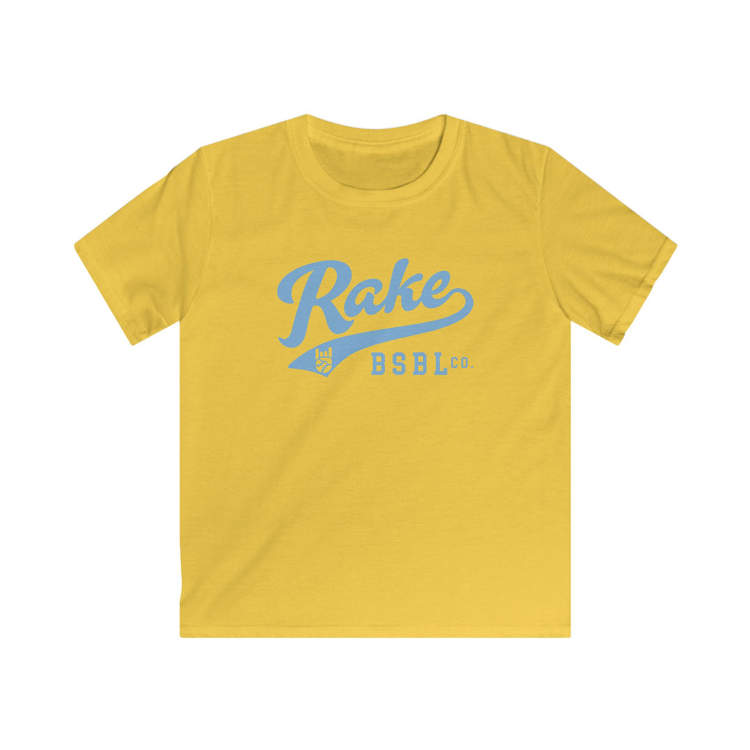 Kids Rake Light Blue Script Tee
