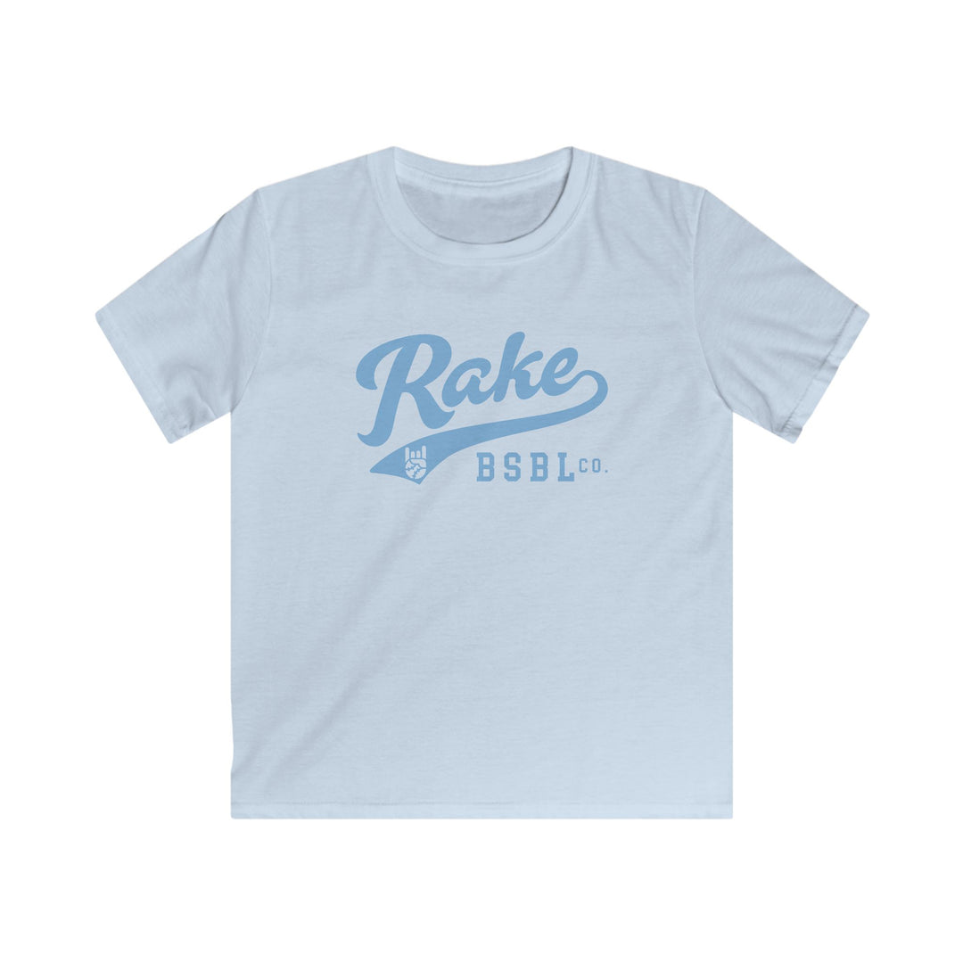 Kids Rake Light Blue Script Tee