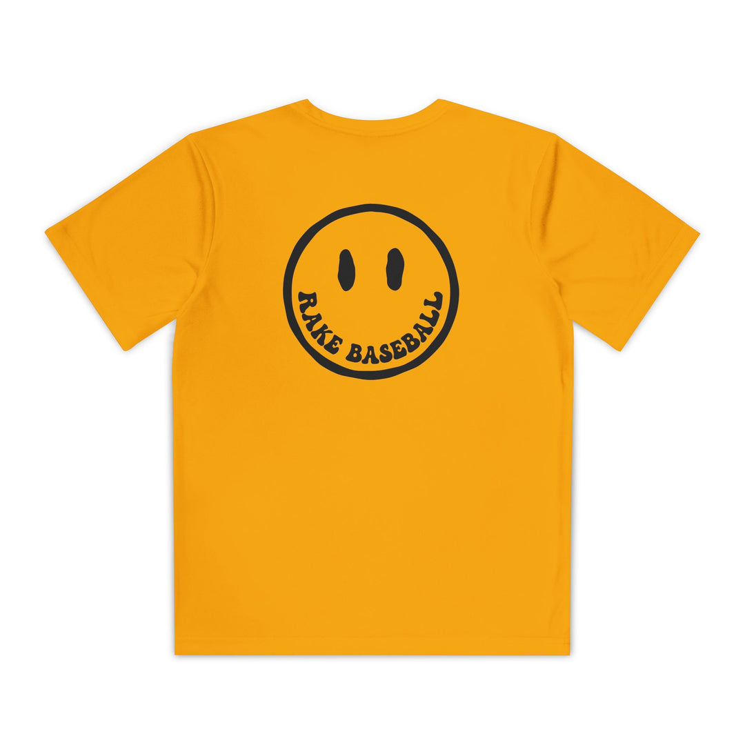Kids Rake Smile Dry Fit Tee - Rake Baseball Company - RAKE BASEBALL | BASEBALL T-SHIRT | BASEBALL CLOTHING | GOOD VIBES ONLY