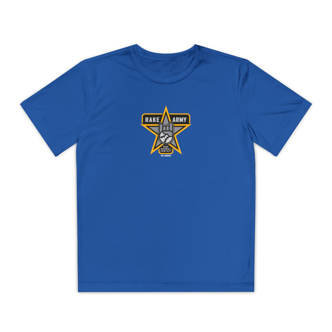 Kids Rake Army Dry Fit Tee - Rake Baseball Company - RAKE BASEBALL | BASEBALL T-SHIRT | BASEBALL CLOTHING | GOOD VIBES ONLY