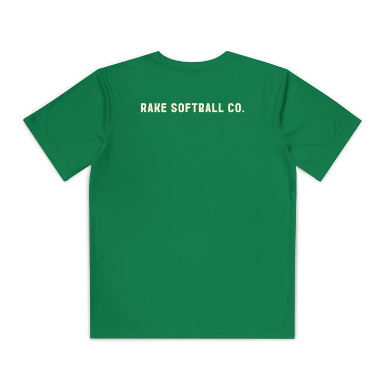 Kids Built To Rake Softball Dry Fit Tee - Rake Baseball Company - RAKE BASEBALL | BASEBALL T-SHIRT | BASEBALL CLOTHING | GOOD VIBES ONLY