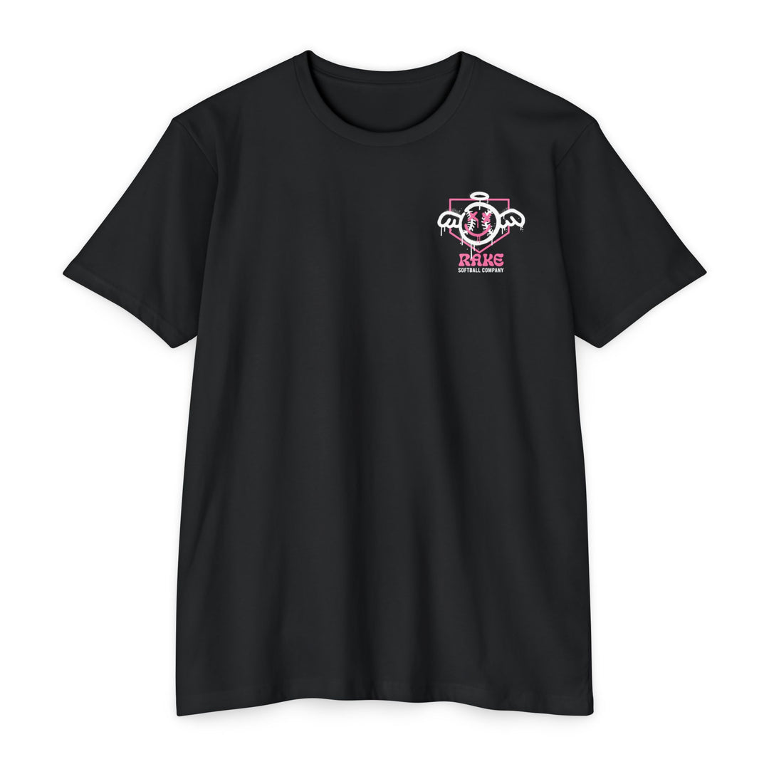 She Angel Drip Softball Tee - Rake Baseball Company - RAKE BASEBALL | BASEBALL T-SHIRT | BASEBALL CLOTHING | GOOD VIBES ONLY