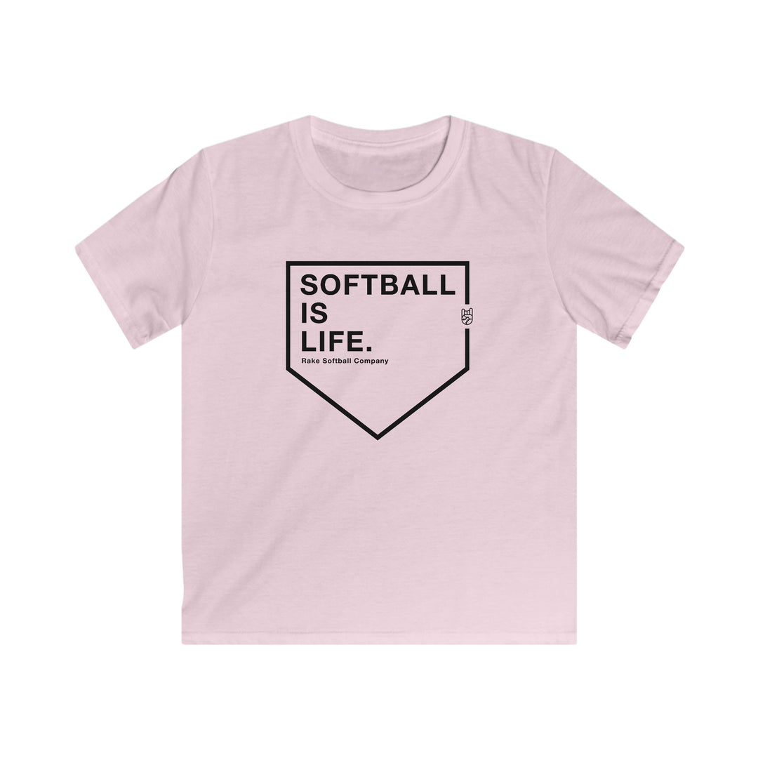 Kids Softball Is Life Tee - Rake Baseball Company - RAKE BASEBALL | BASEBALL T-SHIRT | BASEBALL CLOTHING | GOOD VIBES ONLY
