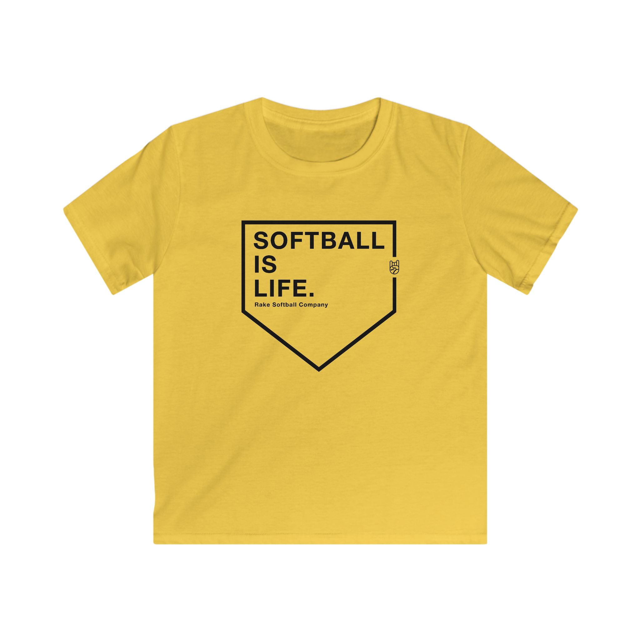 Kids Softball Is Life Tee - Rake Baseball Company - RAKE BASEBALL | BASEBALL T-SHIRT | BASEBALL CLOTHING | GOOD VIBES ONLY