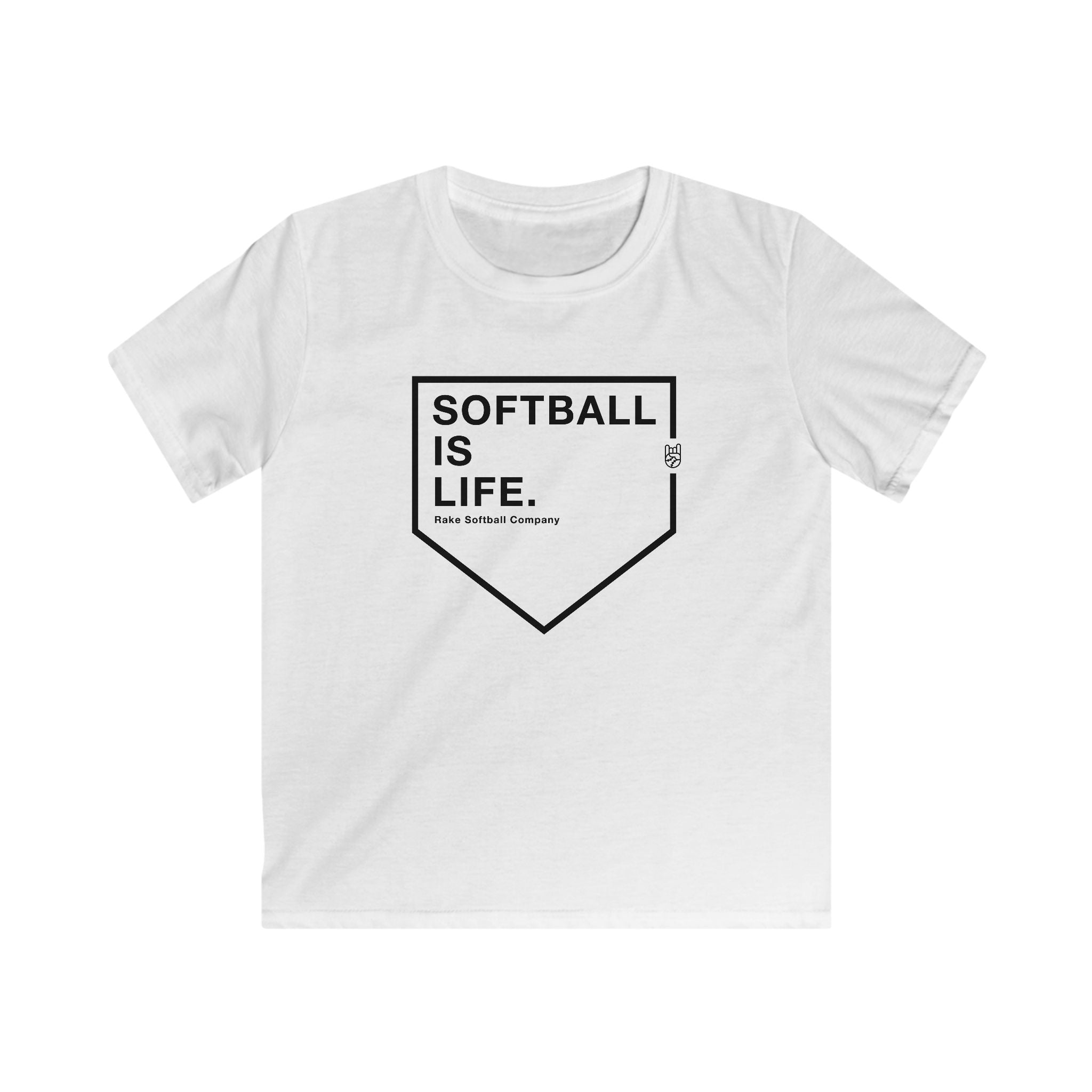 Kids Softball Is Life Tee - Rake Baseball Company - RAKE BASEBALL | BASEBALL T-SHIRT | BASEBALL CLOTHING | GOOD VIBES ONLY