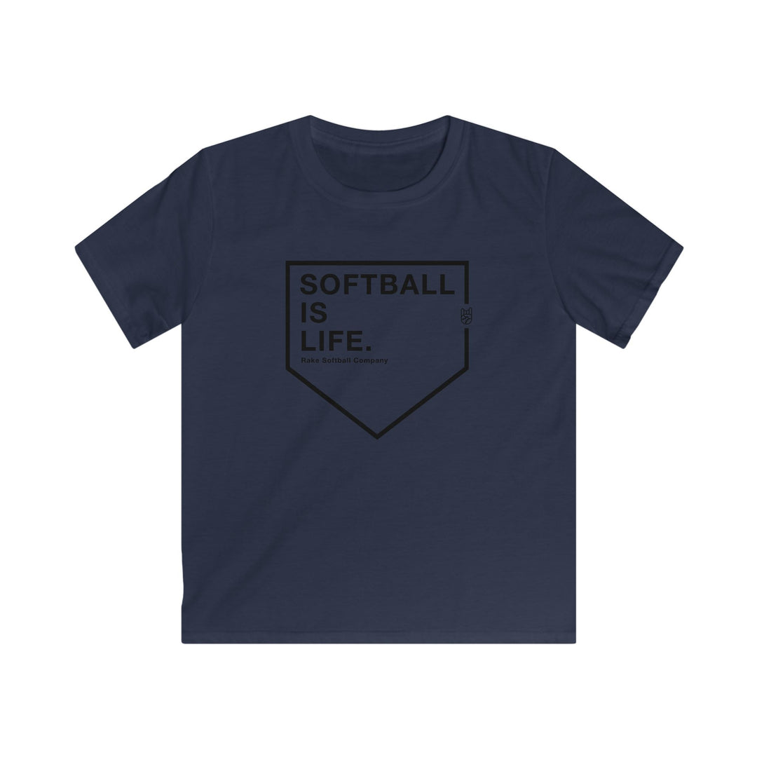 Kids Softball Is Life Tee - Rake Baseball Company - RAKE BASEBALL | BASEBALL T-SHIRT | BASEBALL CLOTHING | GOOD VIBES ONLY