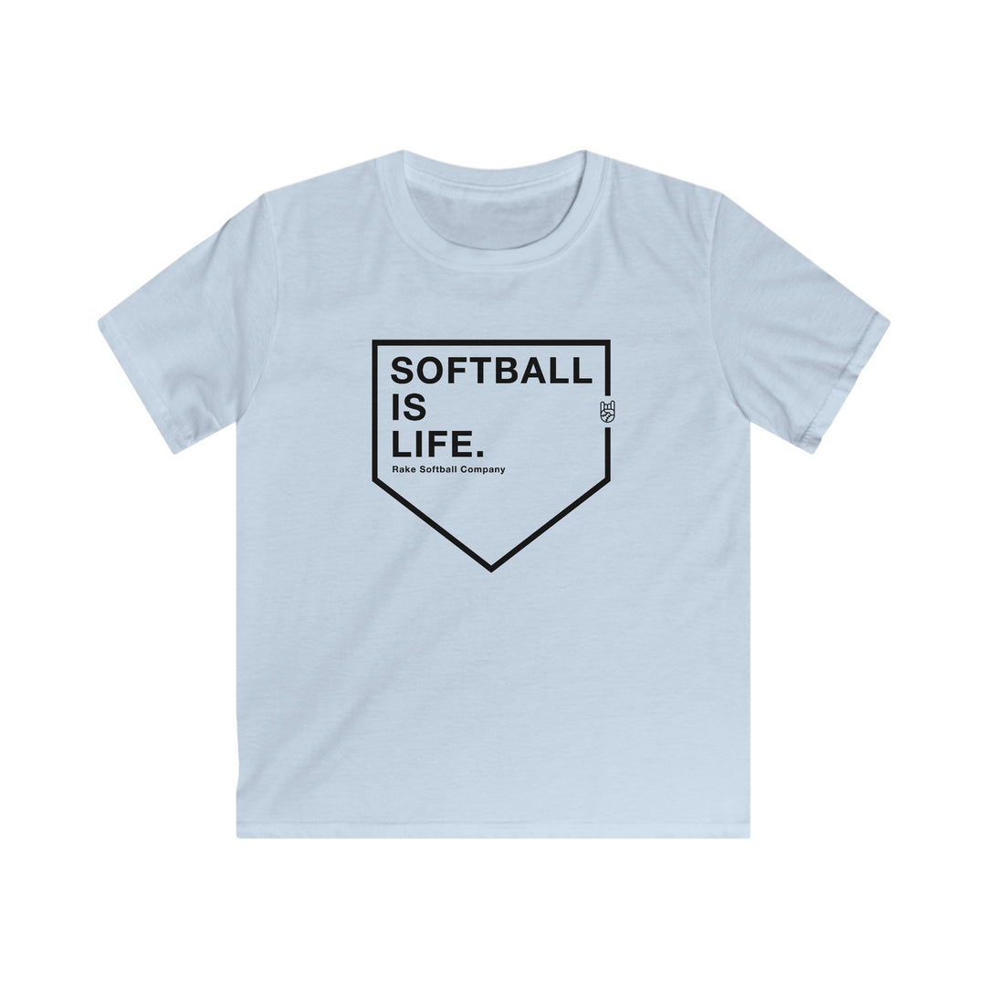 Kids Softball Is Life Tee - Rake Baseball Company - RAKE BASEBALL | BASEBALL T-SHIRT | BASEBALL CLOTHING | GOOD VIBES ONLY