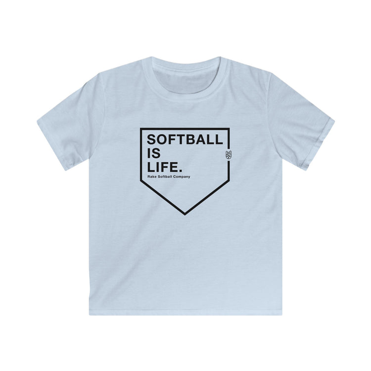 Kids Softball Is Life Tee - Rake Baseball Company - RAKE BASEBALL | BASEBALL T-SHIRT | BASEBALL CLOTHING | GOOD VIBES ONLY