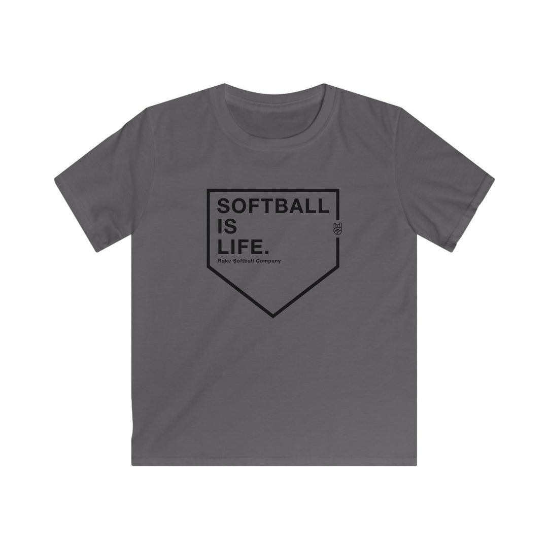Kids Softball Is Life Tee - Rake Baseball Company - RAKE BASEBALL | BASEBALL T-SHIRT | BASEBALL CLOTHING | GOOD VIBES ONLY