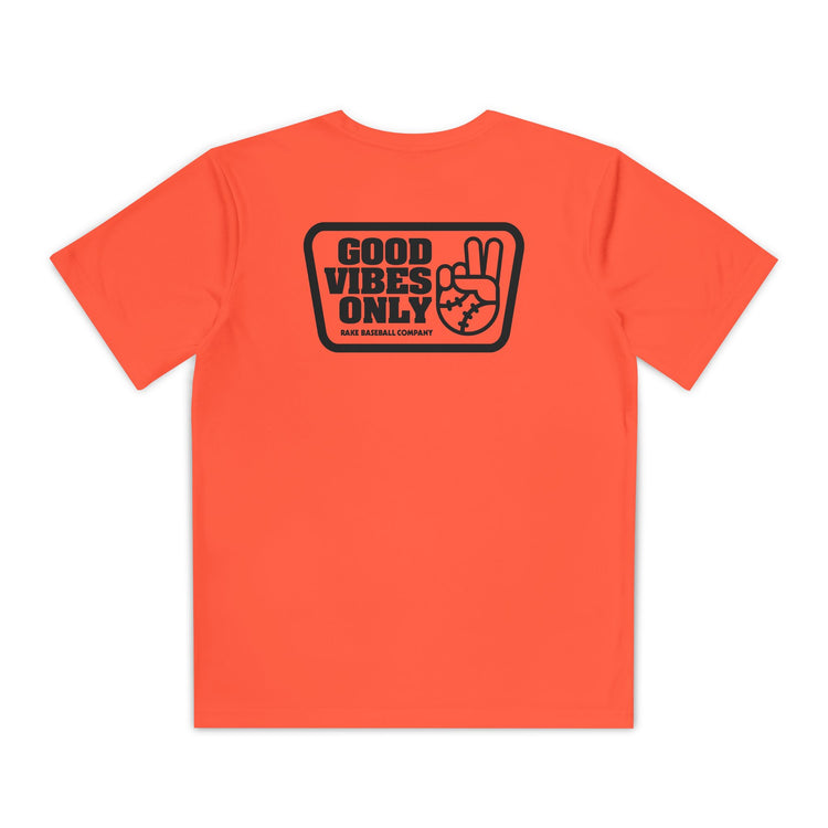 Kids Good Vibes Only Box Dry Fit Tee - Rake Baseball Company - RAKE BASEBALL | BASEBALL T-SHIRT | BASEBALL CLOTHING | GOOD VIBES ONLY