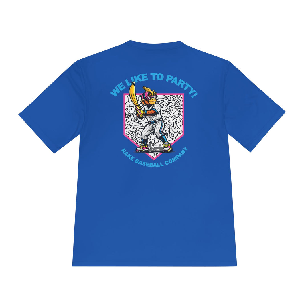 Party Animals Inspired Dry Fit Tee - Rake Baseball Company - RAKE BASEBALL | BASEBALL T-SHIRT | BASEBALL CLOTHING | GOOD VIBES ONLY