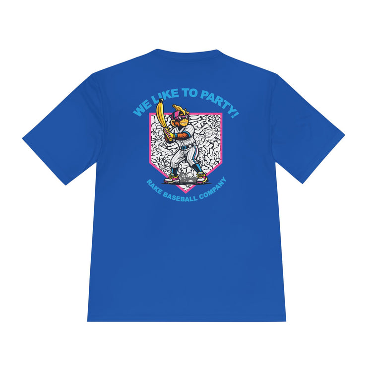 Party Animals Inspired Dry Fit Tee - Rake Baseball Company - RAKE BASEBALL | BASEBALL T-SHIRT | BASEBALL CLOTHING | GOOD VIBES ONLY