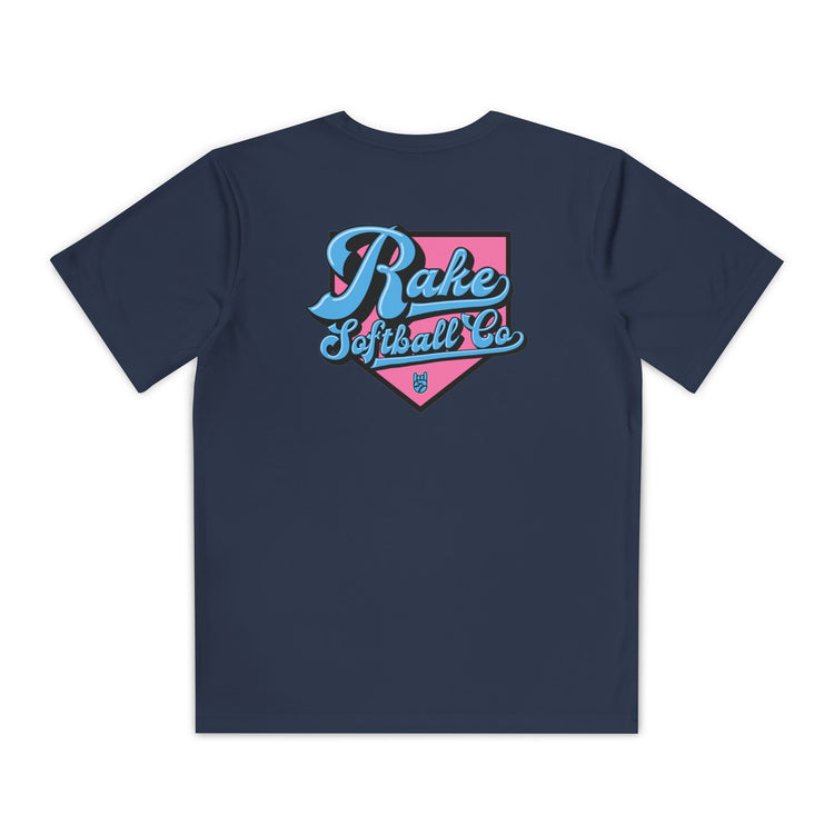 Kids Rake Softball Co. Dry Fit Tee - Rake Baseball Company - RAKE BASEBALL | BASEBALL T-SHIRT | BASEBALL CLOTHING | GOOD VIBES ONLY