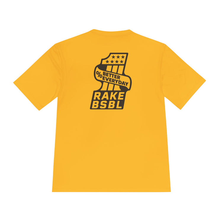 One Percent Better Dry Fit Tee - Rake Baseball Company - RAKE BASEBALL | BASEBALL T-SHIRT | BASEBALL CLOTHING | GOOD VIBES ONLY