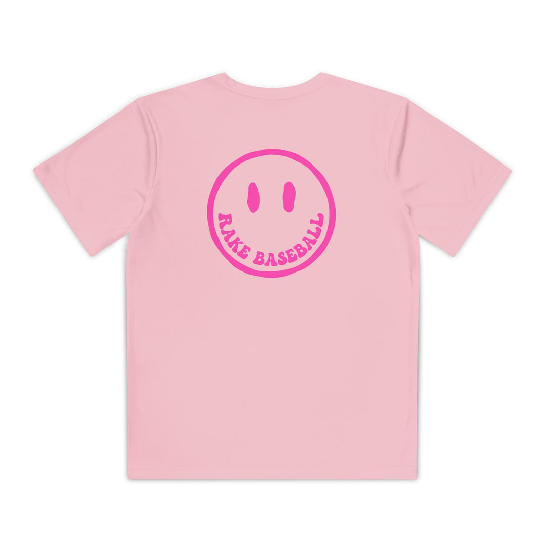 Kids Rake Smile Dry Fit Tee - Rake Baseball Company - RAKE BASEBALL | BASEBALL T-SHIRT | BASEBALL CLOTHING | GOOD VIBES ONLY