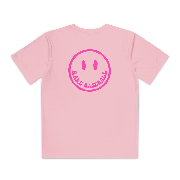 Kids Rake Smile Dry Fit Tee - Rake Baseball Company - RAKE BASEBALL | BASEBALL T-SHIRT | BASEBALL CLOTHING | GOOD VIBES ONLY