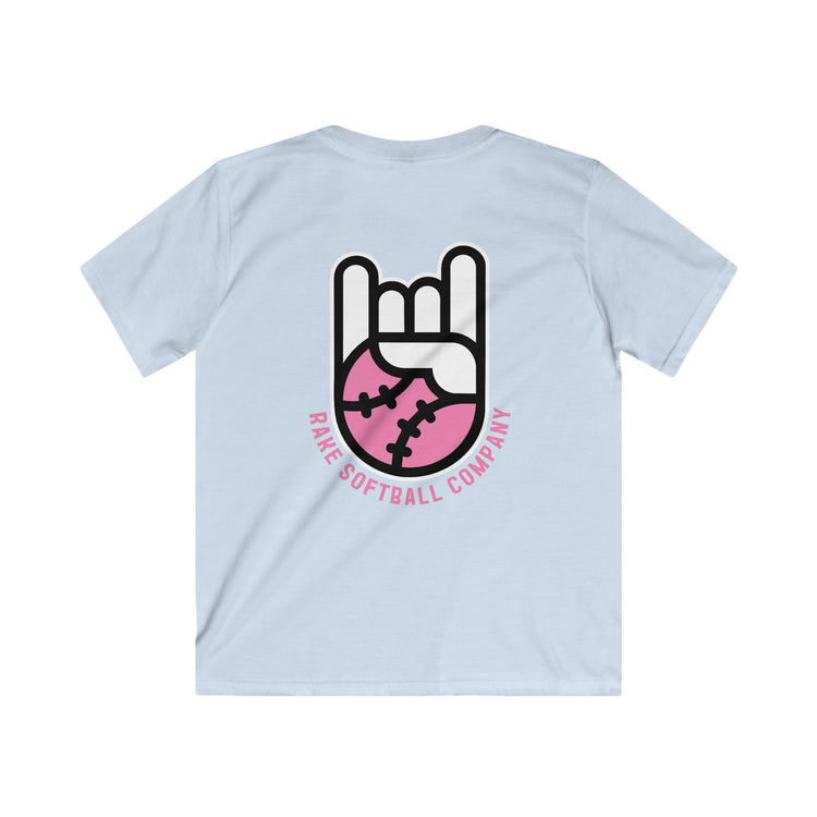 Kids Rake Softball Company Tee - Rake Baseball Company - RAKE BASEBALL | BASEBALL T-SHIRT | BASEBALL CLOTHING | GOOD VIBES ONLY