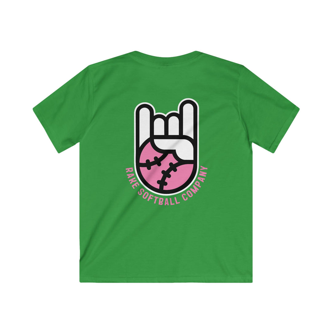 Kids Rake Softball Company Tee - Rake Baseball Company - RAKE BASEBALL | BASEBALL T-SHIRT | BASEBALL CLOTHING | GOOD VIBES ONLY