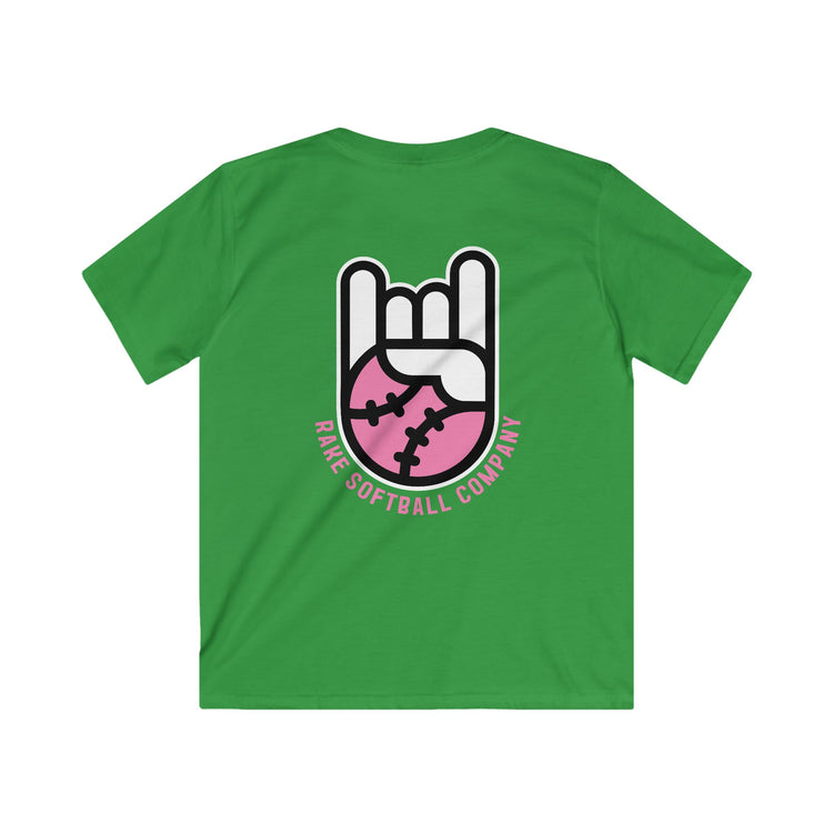 Kids Rake Softball Company Tee - Rake Baseball Company - RAKE BASEBALL | BASEBALL T-SHIRT | BASEBALL CLOTHING | GOOD VIBES ONLY