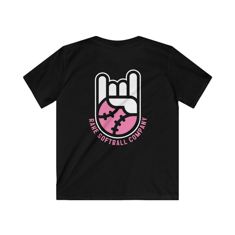 Kids Rake Softball Company Tee - Rake Baseball Company - RAKE BASEBALL | BASEBALL T-SHIRT | BASEBALL CLOTHING | GOOD VIBES ONLY