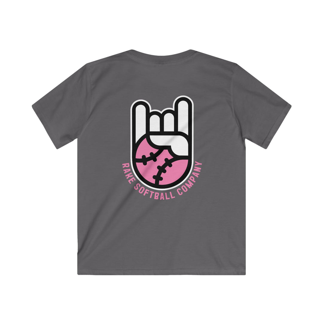 Kids Rake Softball Company Tee - Rake Baseball Company - RAKE BASEBALL | BASEBALL T-SHIRT | BASEBALL CLOTHING | GOOD VIBES ONLY