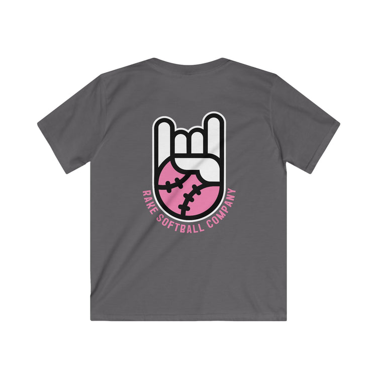 Kids Rake Softball Company Tee - Rake Baseball Company - RAKE BASEBALL | BASEBALL T-SHIRT | BASEBALL CLOTHING | GOOD VIBES ONLY