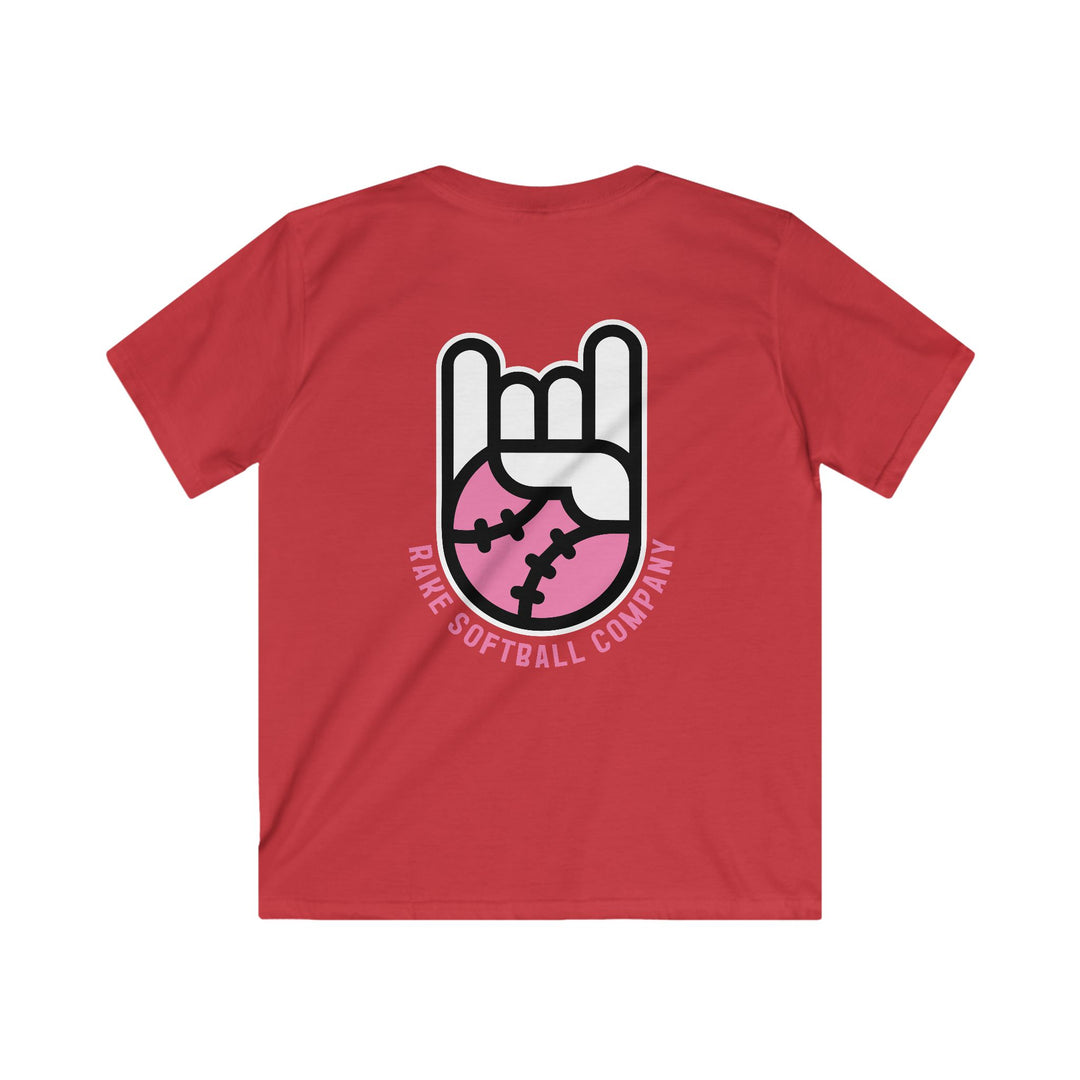 Kids Rake Softball Company Tee - Rake Baseball Company - RAKE BASEBALL | BASEBALL T-SHIRT | BASEBALL CLOTHING | GOOD VIBES ONLY
