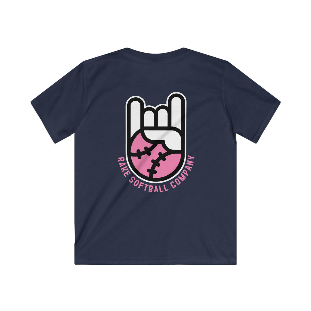 Kids Rake Softball Company Tee - Rake Baseball Company - RAKE BASEBALL | BASEBALL T-SHIRT | BASEBALL CLOTHING | GOOD VIBES ONLY