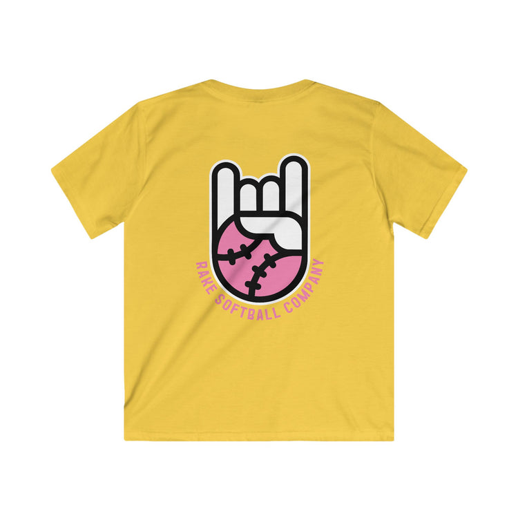 Kids Rake Softball Company Tee - Rake Baseball Company - RAKE BASEBALL | BASEBALL T-SHIRT | BASEBALL CLOTHING | GOOD VIBES ONLY