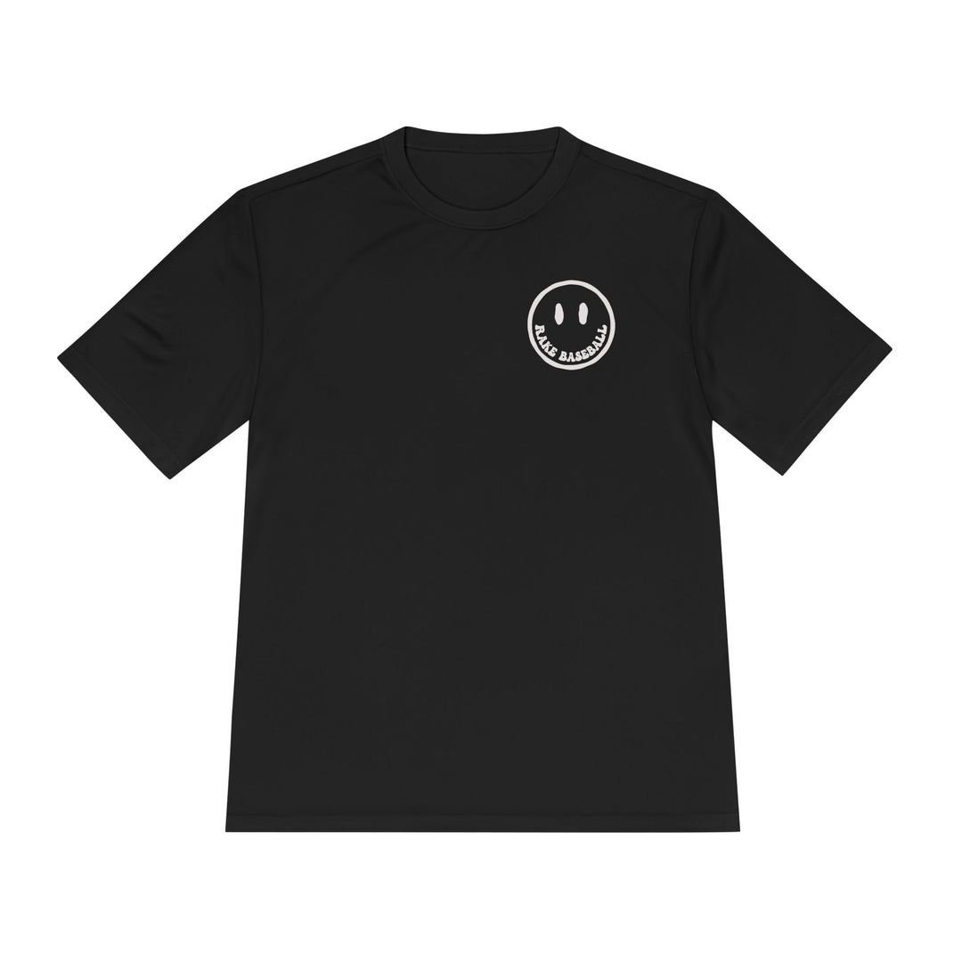 Rake Smile Dry Fit Tee - Rake Baseball Company - RAKE BASEBALL | BASEBALL T-SHIRT | BASEBALL CLOTHING | GOOD VIBES ONLY