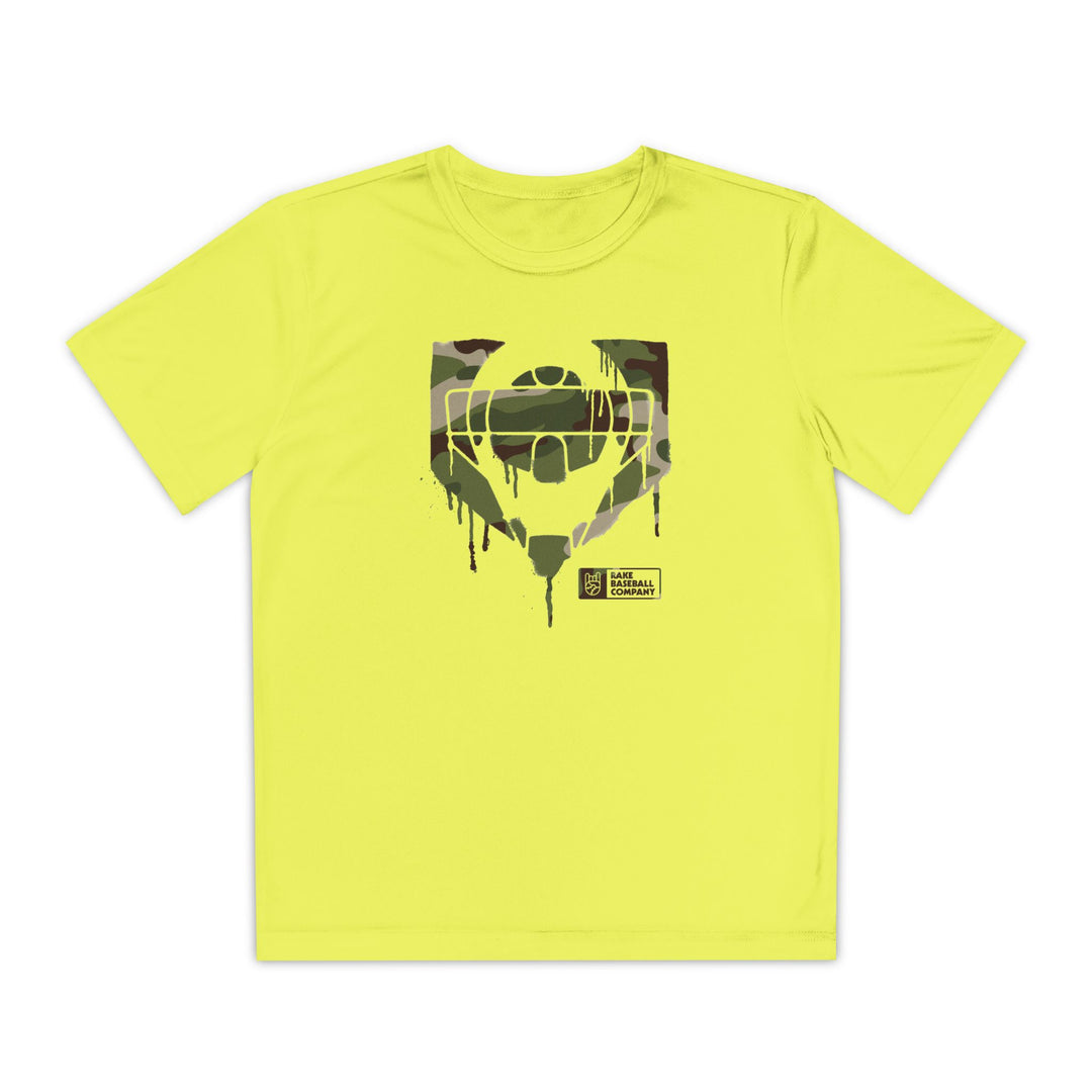 Kids Catcher's Drip Camo Dry Fit Tee - Rake Baseball Company - RAKE BASEBALL | BASEBALL T-SHIRT | BASEBALL CLOTHING | GOOD VIBES ONLY