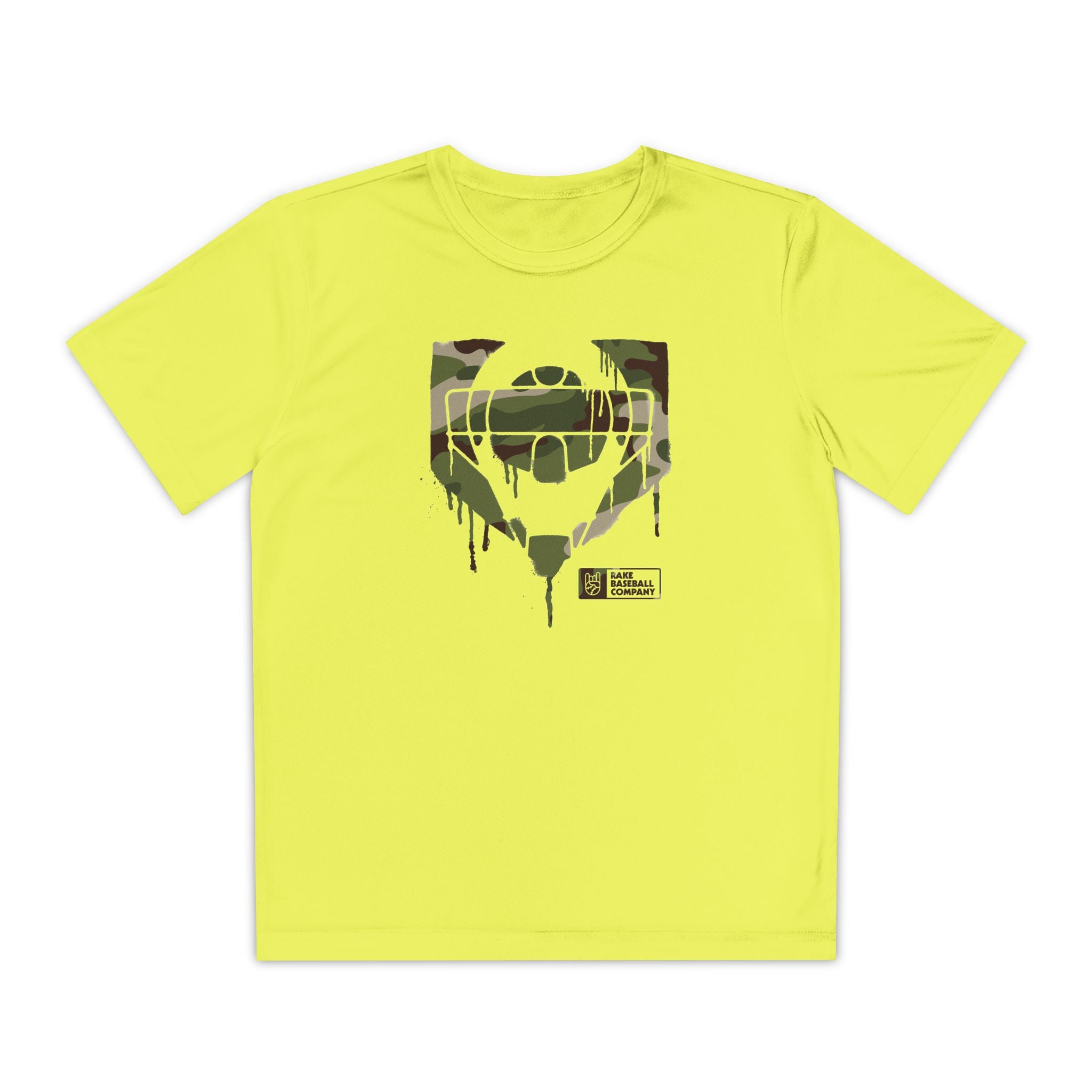 Kids Catcher's Drip Camo Dry Fit Tee - Rake Baseball Company - RAKE BASEBALL | BASEBALL T-SHIRT | BASEBALL CLOTHING | GOOD VIBES ONLY