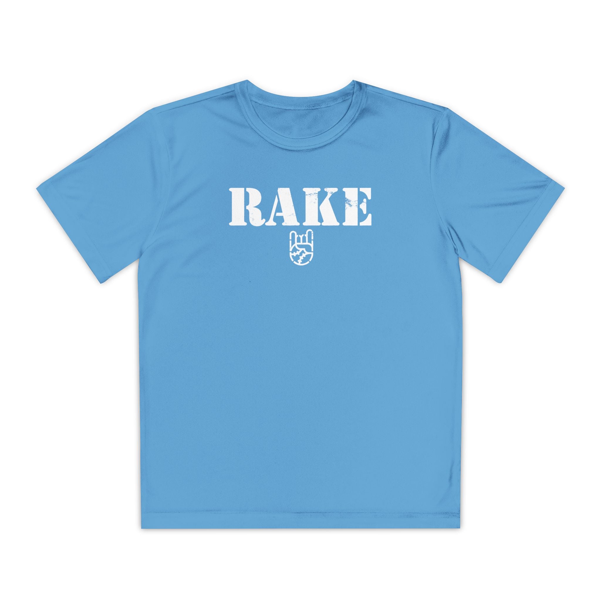 Kids Rake Stencil Dry Fit Tee - Rake Baseball Company - RAKE BASEBALL | BASEBALL T-SHIRT | BASEBALL CLOTHING | GOOD VIBES ONLY