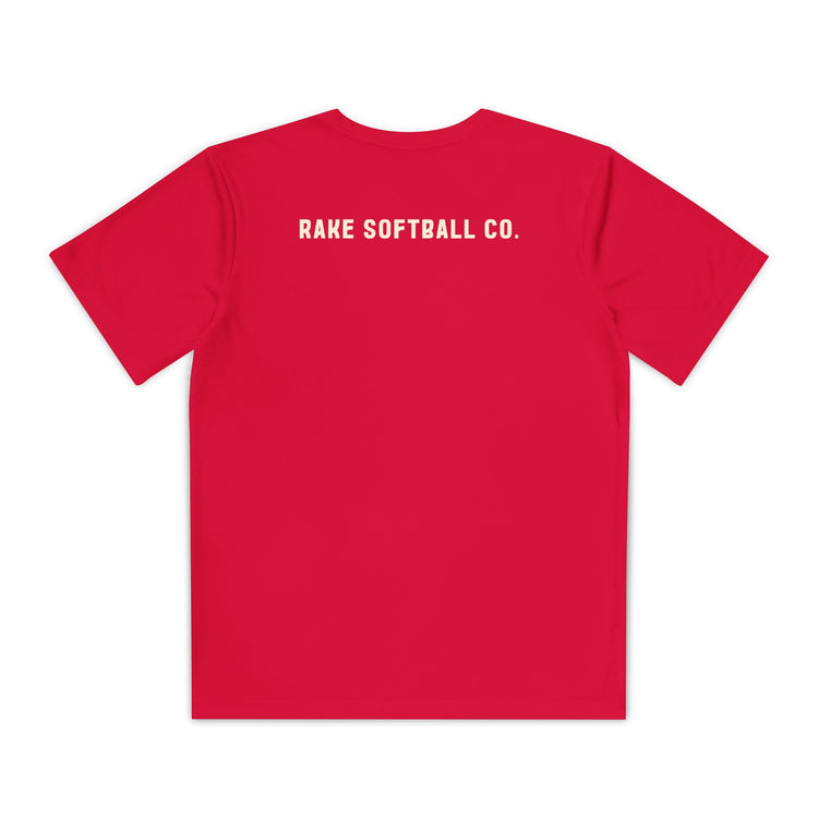 Kids Built To Rake Softball Dry Fit Tee - Rake Baseball Company - RAKE BASEBALL | BASEBALL T-SHIRT | BASEBALL CLOTHING | GOOD VIBES ONLY