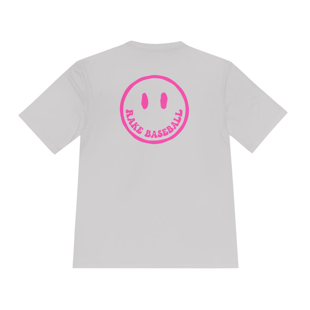 Rake Smile Dry Fit Tee - Rake Baseball Company - RAKE BASEBALL | BASEBALL T-SHIRT | BASEBALL CLOTHING | GOOD VIBES ONLY