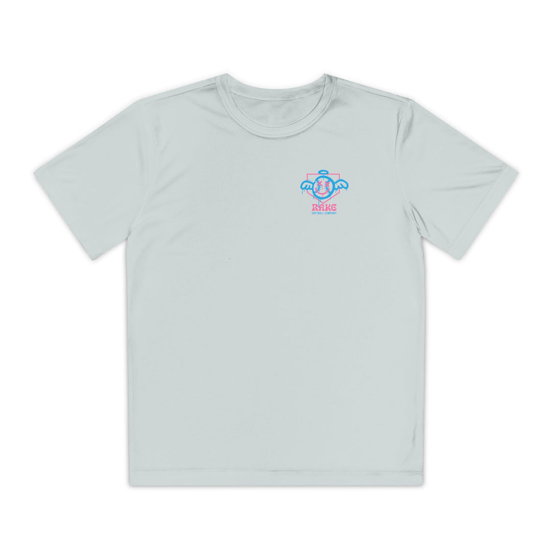 Kids She Angel Drip Softball Dry Fit Tee - Rake Baseball Company - RAKE BASEBALL | BASEBALL T-SHIRT | BASEBALL CLOTHING | GOOD VIBES ONLY