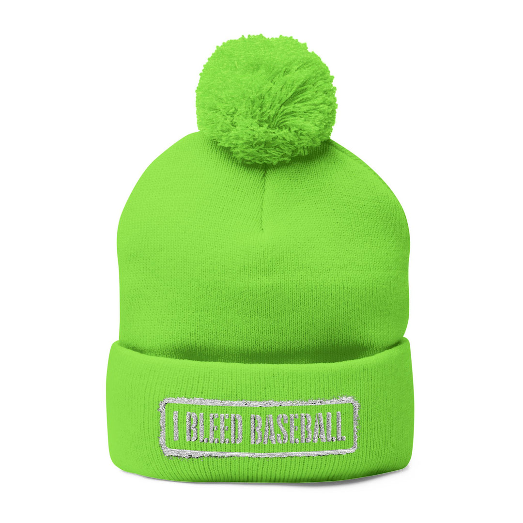 I Bleed Baseball Pom-Pom Beanie