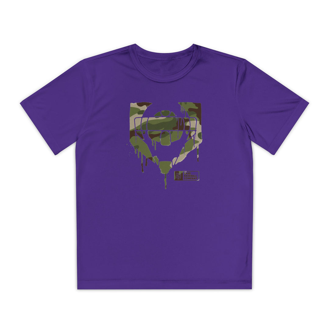 Kids Catcher's Drip Camo Dry Fit Tee - Rake Baseball Company - RAKE BASEBALL | BASEBALL T-SHIRT | BASEBALL CLOTHING | GOOD VIBES ONLY