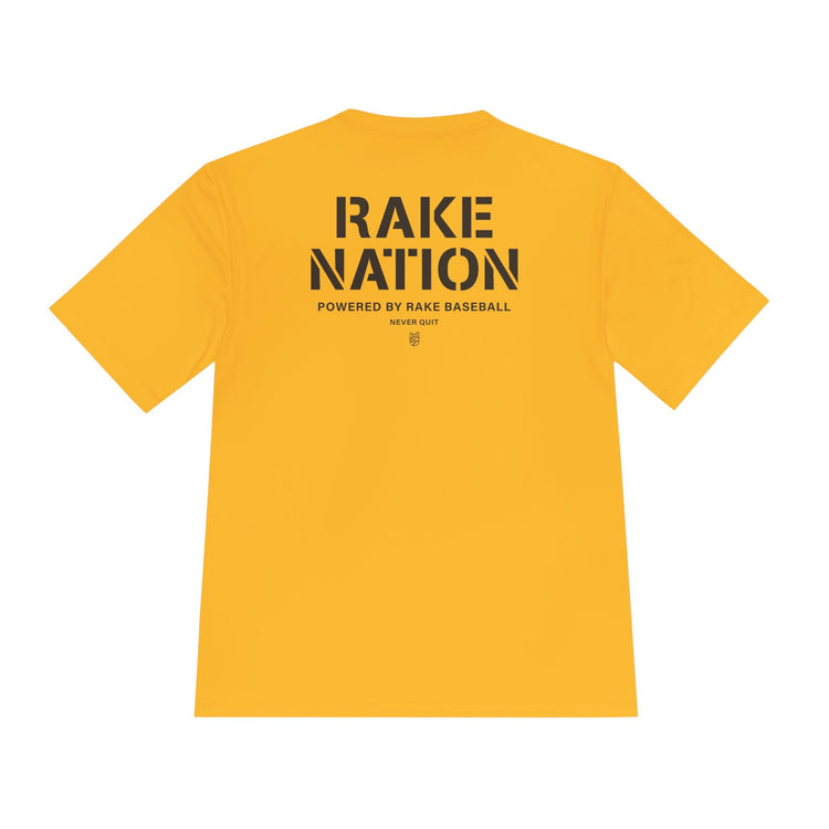 Rake Nation Dry Fit Tee - Rake Baseball Company - RAKE BASEBALL | BASEBALL T-SHIRT | BASEBALL CLOTHING | GOOD VIBES ONLY