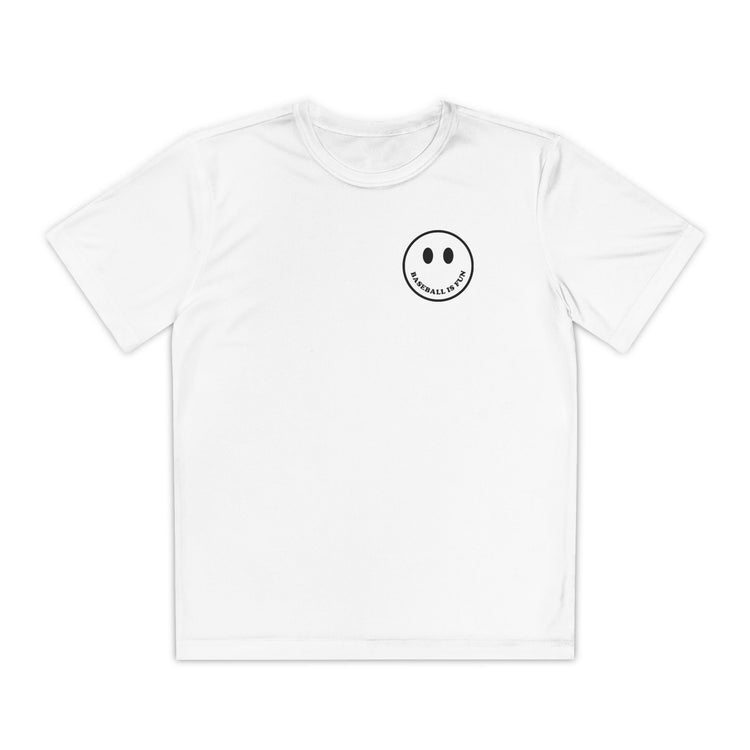 Kids Baseball Is Fun Dry Fit Tee - Rake Baseball Company - RAKE BASEBALL | BASEBALL T-SHIRT | BASEBALL CLOTHING | GOOD VIBES ONLY