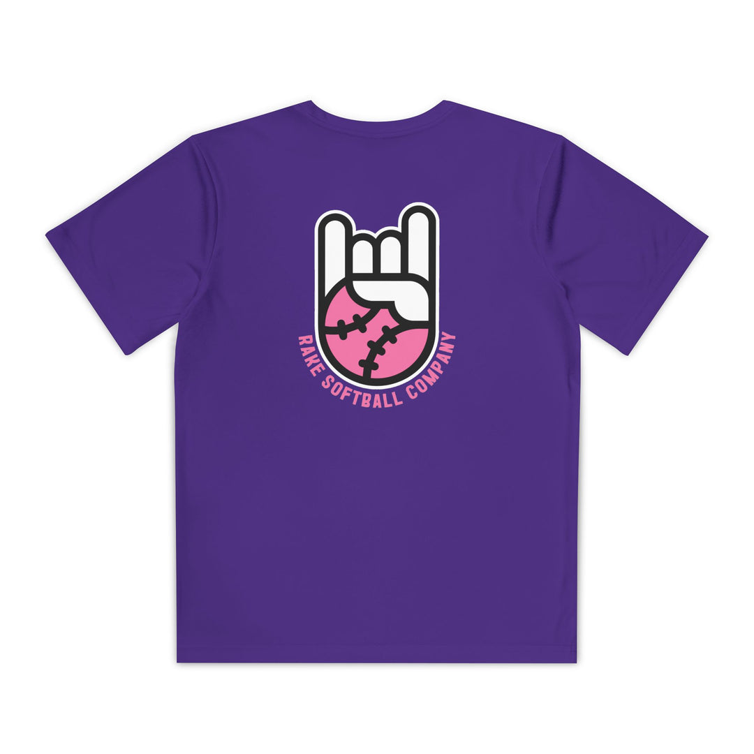 Kids Rake Softball Company Dry Fit Tee - Rake Baseball Company - RAKE BASEBALL | BASEBALL T-SHIRT | BASEBALL CLOTHING | GOOD VIBES ONLY