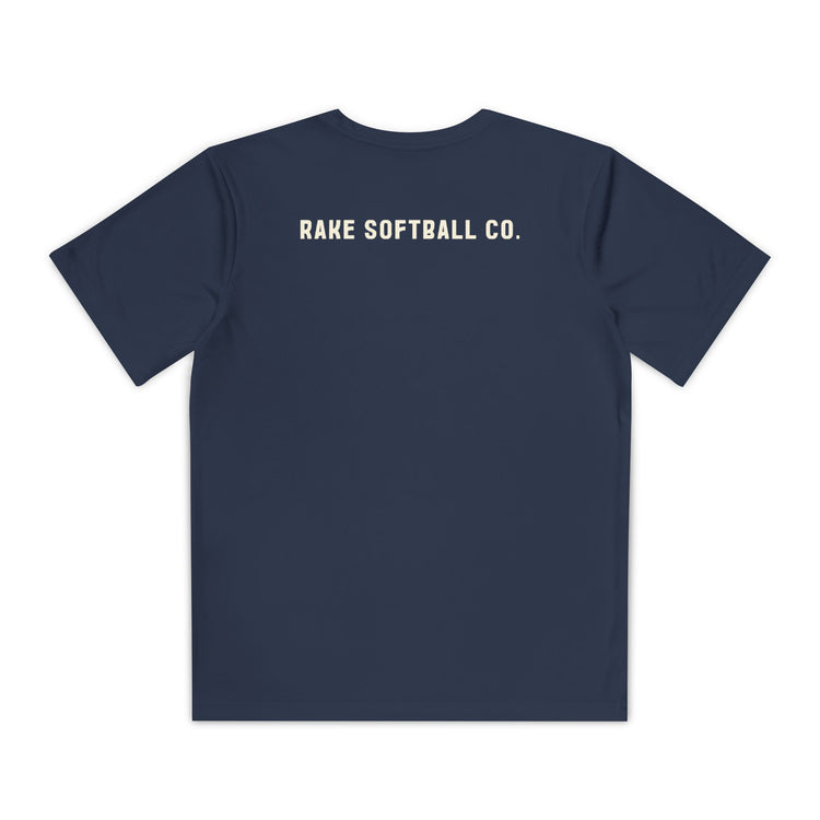 Kids Built To Rake Softball Dry Fit Tee - Rake Baseball Company - RAKE BASEBALL | BASEBALL T-SHIRT | BASEBALL CLOTHING | GOOD VIBES ONLY